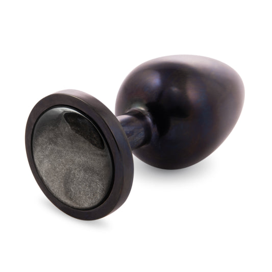 Silver Sheen Obsidian Butt Plug