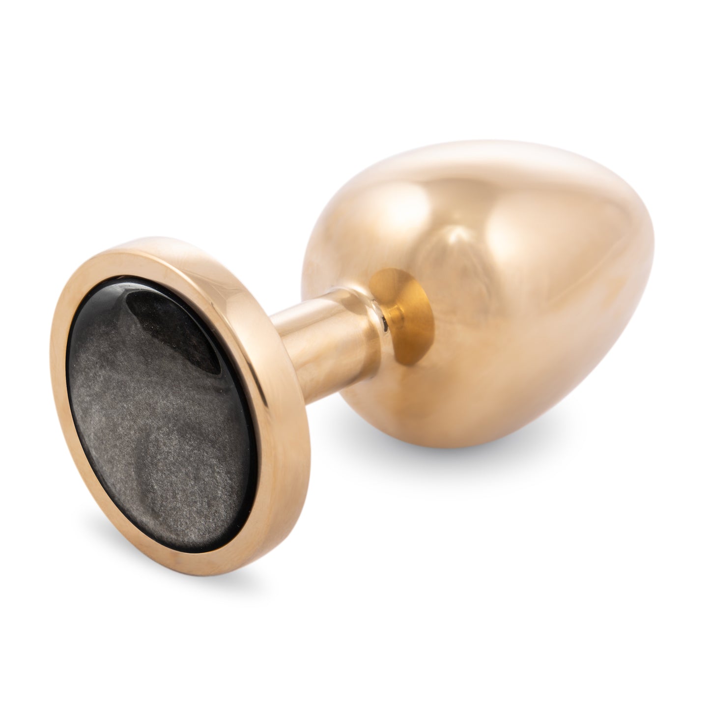 Silver Sheen Obsidian Butt Plug